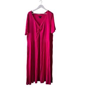 Jason Wu Women's Pink Sweatheart Short Sleeve Midi / Maxi Knit Dress - Size 2X